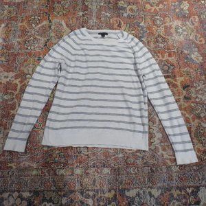 Banana Republic Gray and White Striped Sweater/Mens/Size: L